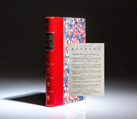 First edition of A Concise Account of North America by Major Robert Rogers, attractively rebound in a quarter red morocco binding.