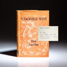 First impression of The Garden by Vita Sackville-West, with a gift inscription to future First Lady Barbara Bush from Nancy Bush Ellis, sister of President George H.W. Bush.