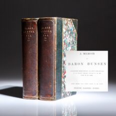 Decorated with two fore-edge paintings, first edition of A Memoir of Baron Bunsen, as collected by his wife, Frances Baroness Bunsen.