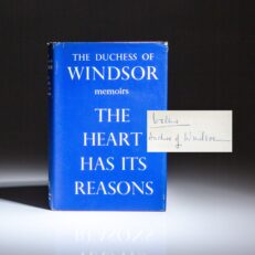 Signed first edition, first issue of The Heart Has Its Reasons by the Duchess of Windsor, Wallis Simpson.