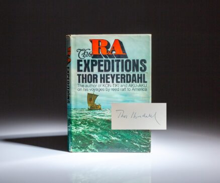 Signed first American edition of The RA Expeditions by Thor Heyerdahl.