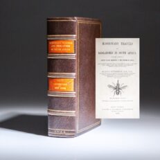 First American edition of Missionary Travels and Researches in South Africa by David Livingstone, handsomely bound in a full leather binding.