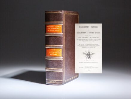 First American edition of Missionary Travels and Researches in South Africa by David Livingstone, handsomely bound in a full leather binding.