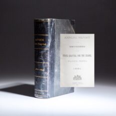 Bound volume of Annual Reports from the Trustees of the Warren State Hospital for the Insane, covering the years 1881-1895.