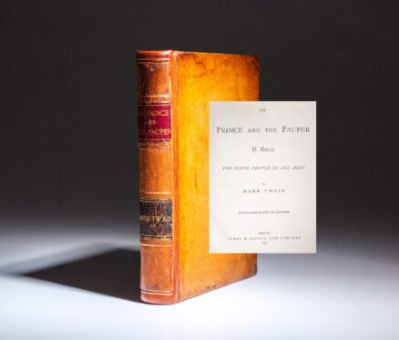 Publisher's Deluxe Edition of The Prince and the Pauper by Mark Twain, in full sheepskin.