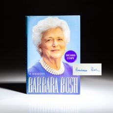 Signed first edition, first printing of Barbara Bush: A Memoir by First Lady Barbara Bush.