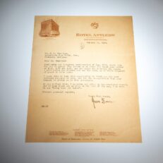 Letter from Dave Evans to Automotive Gear Works regarding the purchase of gear ratios for his Cummins Diesel Special. Dave Evans was best remembered for completing an entire Indianapolis 500 race without making a pit-stop in 1931.