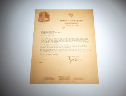 Letter from Dave Evans to Automotive Gear Works regarding the purchase of gear ratios for his Cummins Diesel Special. Dave Evans was best remembered for completing an entire Indianapolis 500 race without making a pit-stop in 1931.