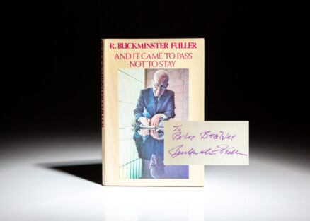 Signed first edition of And It Came to Pass - Not to Stay by R. Buckminster Fuller.