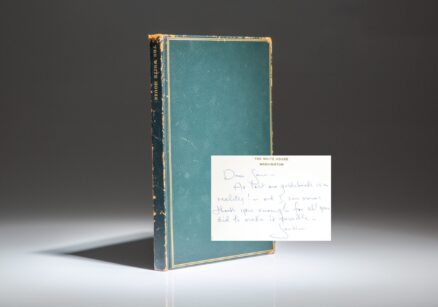 Limited edition of The White House: An Historic Guide, inscribed by First Lady Jackie Kennedy to Jane Engelhard, philanthropist and benefactor of the White House restoration project.