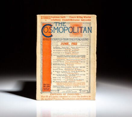 First known printing of Jack London's short story "Diable-A Dog" in the June 1902 issue of Cosmopolitan Magazine, later title "Bâtard."