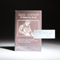 First edition of No Mentor But Myself by Jack London, signed by biographer and author of the foreword, Howard Lachtman.