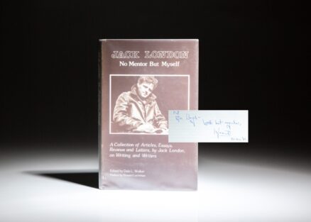 First edition of No Mentor But Myself by Jack London, signed by biographer and author of the foreword, Howard Lachtman.