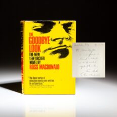 First edition, third printing of The Goodbye Look, inscribed by the author, Ross Macdonald.