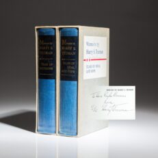 Signed limited edition of the Memoirs of Harry S. Truman, inscribed in both volumes to Rufus B. Burrus, a lifelong friend, family attorney and board member of the Harry S. Truman Library Institute.