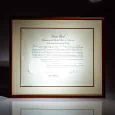 Presidential Appointment of Edward J. Perkins as United States Ambassador to the United Nations and U.S. Representative to the United Nations Security Council. This proclamation is signed by President George H.W. Bush and Secretary of State James Baker III, dated April 6, 1992.