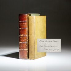 Inscribed by Oliver Wendell Holmes, first edition of Over the Teacups, published in 1891.