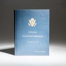 Adlai Stevenson's personal copy of the Official Program for President John F. Kennedy's inauguration, the scarce limited deluxe edition. Adlai Stevenson II was John F. Kennedy's chief political rival for the 1960 Democratic presidential nomination.