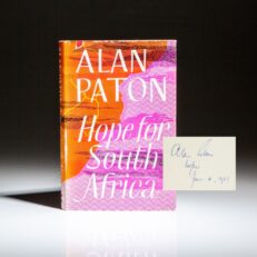 Signed first edition of Hope for South Africa by Alan Paton.