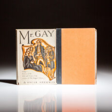 First edition of Mr. Gay by Oscar Sherwin, with a laid-in playbill from the 200th Anniversary production of John Gay's The Beggar's Opera.