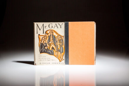 First edition of Mr. Gay by Oscar Sherwin, with a laid-in playbill from the 200th Anniversary production of John Gay's The Beggar's Opera.