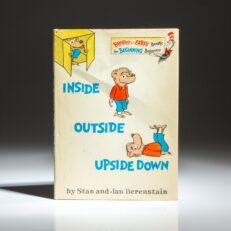 First edition of Inside Outside Upside Down by Stan and Jan Berenstain, in the publisher's first state dust jacket.