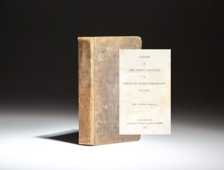 First edition of A Memoir of the Public Services of William Henry Harrison, of Ohio by James Hall.