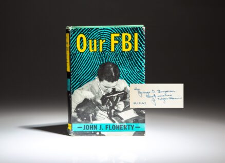 Our FBI: An inside story by John J. Floherty, inscribed by FBI Director J. Edgar Hoover.