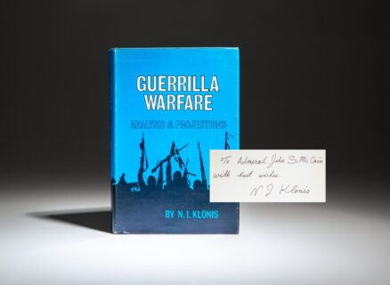 Inscribed to Admiral John S. McCain, Jr., first edition of Guerrilla Warfare by N.I. Klonis.