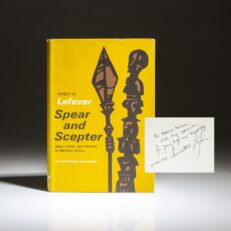 First edition of Spear and Scepter by Ernest W. Lefever, inscribed to Admiral John S. McCain, Jr.