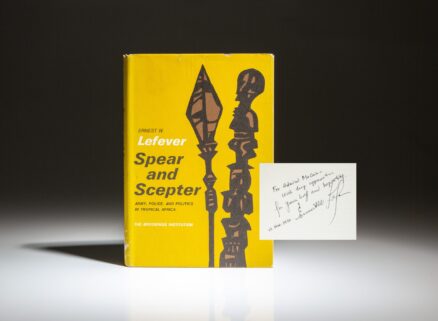 First edition of Spear and Scepter by Ernest W. Lefever, inscribed to Admiral John S. McCain, Jr.