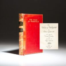 Oliver Goldsmith's The Vicar of Wakefield, with a preface by Austin Dobson and illustrated by Hugh Thomson. Finely bound by Sangorski and Sutcliffe of London.