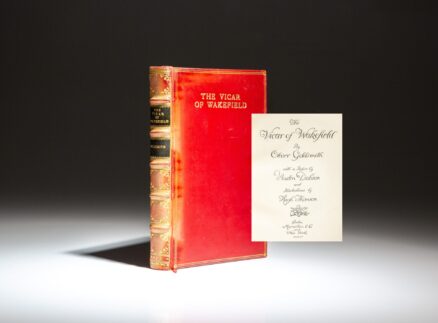 Oliver Goldsmith's The Vicar of Wakefield, with a preface by Austin Dobson and illustrated by Hugh Thomson. Finely bound by Sangorski and Sutcliffe of London.