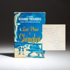 First edition of Last Plane to Shanghai by Richard Tregaskis, inscribed to Admiral John S. McCain, Jr.