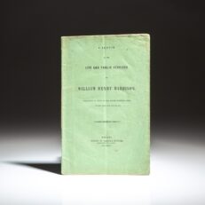 First appearance of A Sketch of the Life and Public Services of William Henry Harrison, published in New York in 1836.