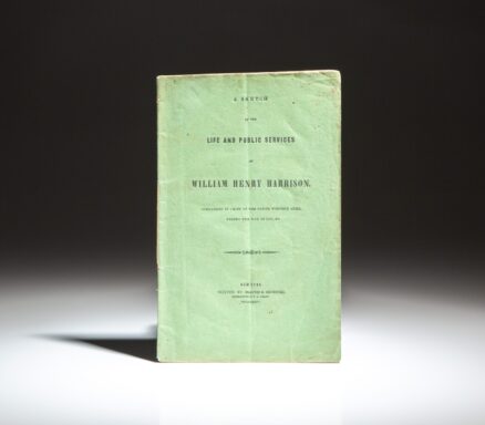 First appearance of A Sketch of the Life and Public Services of William Henry Harrison, published in New York in 1836.