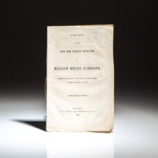 First edition of A Sketch of the Life and Public Services of William Henry Harrison, published in New York in 1839.