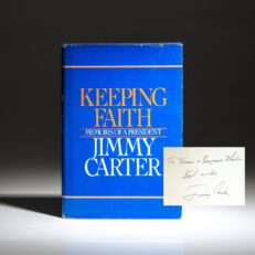 Inscribed copy of Keeping Faith by President Jimmy Carter.