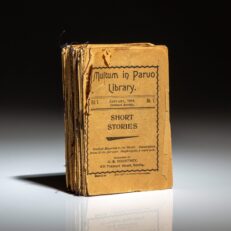 Thirty-one volumes of the Multum in Parvo Library, the "Smallest Magazine in the World," as issued from 1894 to 1896.