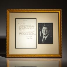 Handwritten letter from Ronald Reagan on personal letterhead.