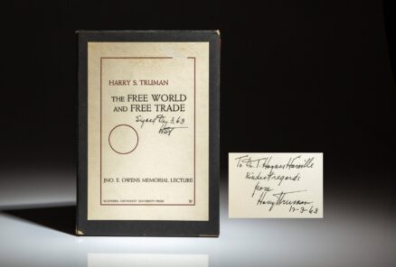 Signed limited edition of The Free World and Free Trade, a lecture by President Harry S. Truman.