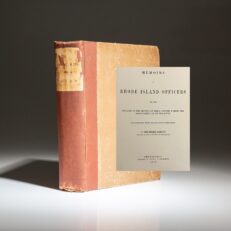 First edition of the Memoirs of Rhode Island Officers by J.R. Bartlett, published in 1867.