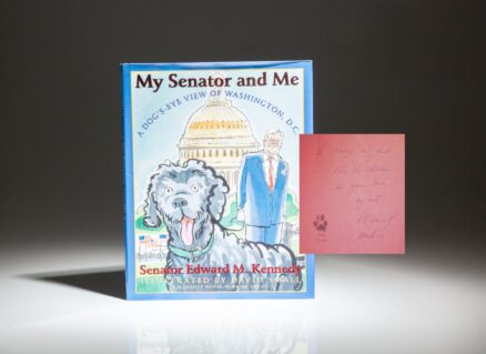 First edition of My Senator and Me: A Dog's-Eye View of Washington, D.C. by Senator Ted Kennedy, inscribed to fellow senator George Voinovich.