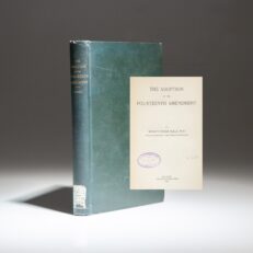 First edition of The Adoption of the Fourteenth Amendment by Horace Edgar Flack.