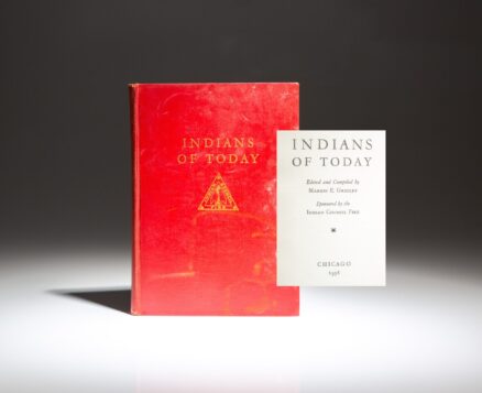 Signed by multiple subjects of the book, the first edition of Indians of Today edited by Marion E. Gridley.