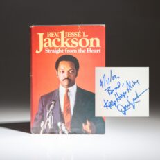 First edition of Straight from the Heart, signed by Rev. Jesse L. Jackson.