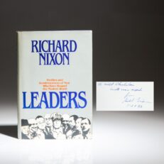 First edition of Leaders by Richard Nixon, inscribed to NBA great, Wilt Chamberlain.