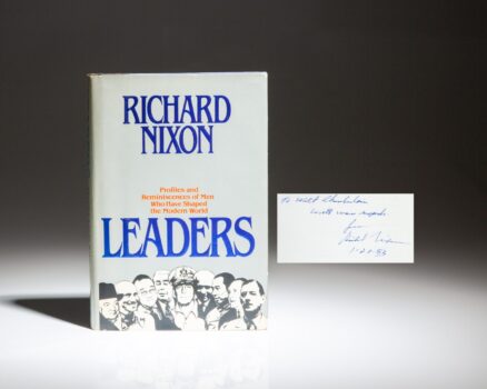 First edition of Leaders by Richard Nixon, inscribed to NBA great, Wilt Chamberlain.