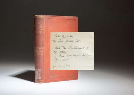 Signed first edition of The Insane and The Law by George Pitt-Lewis, with an inscription to The Right Honorable Henry Lopes, 1st Baron Ludlow.