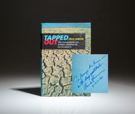 Inscribed to Senator George McGovern, the first edition of Tapped Out by Senator Paul Simon.